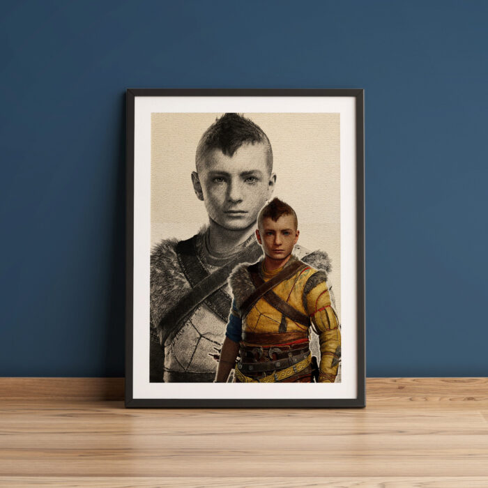 Toile God of War sepia Atreus 2 13