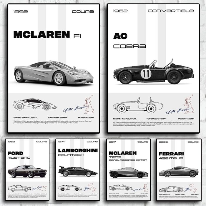 Toile voiture célèbre McLaren F1 1992 1