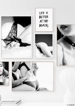 Toile artistique en noir et blanc sexy 1